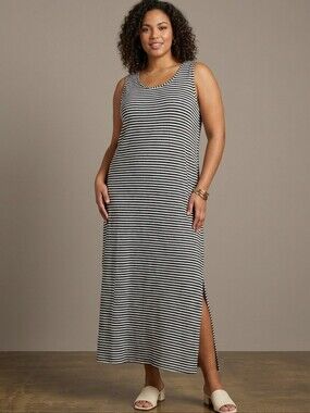 Cover Me Striped Maxi Beach Cover-Up Dress | Size 5X